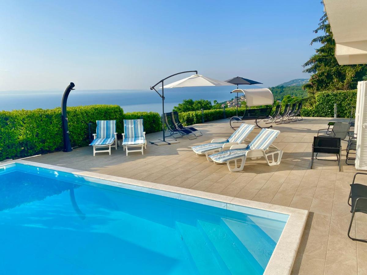 Villa Eternity - Panoramic Sea View - Boxspringbetten - Pool - Opatija-Poljane Exterior foto